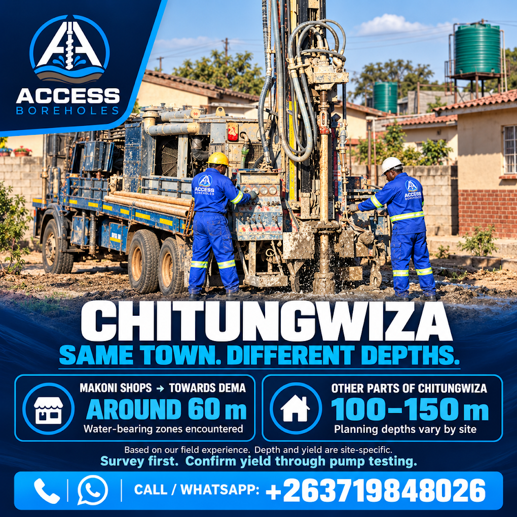 Chitungwiza borehole planning graphic from Access Boreholes